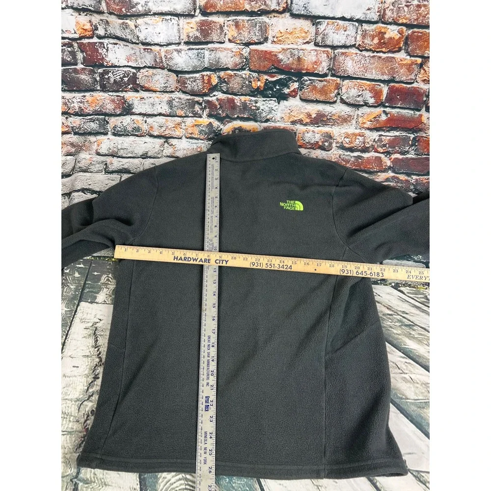 The North Face TKA 100 Glacier Full Zip Fleece Jacket Mens Large Gray Lime Green